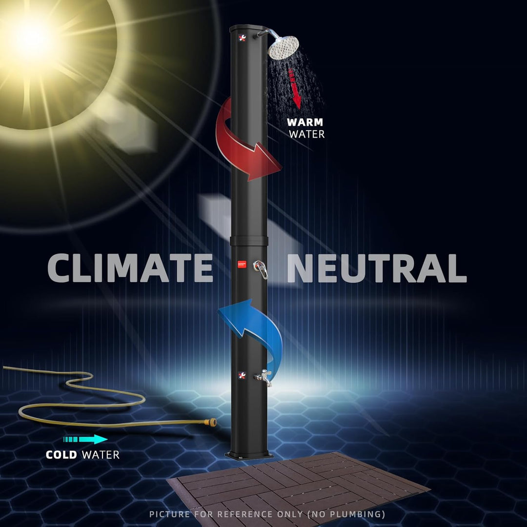 CCLIFE Solardusche mit Kunststoffboden 40L Solar Gartendusche Pooldusche Regendusche Aussendusche Ga