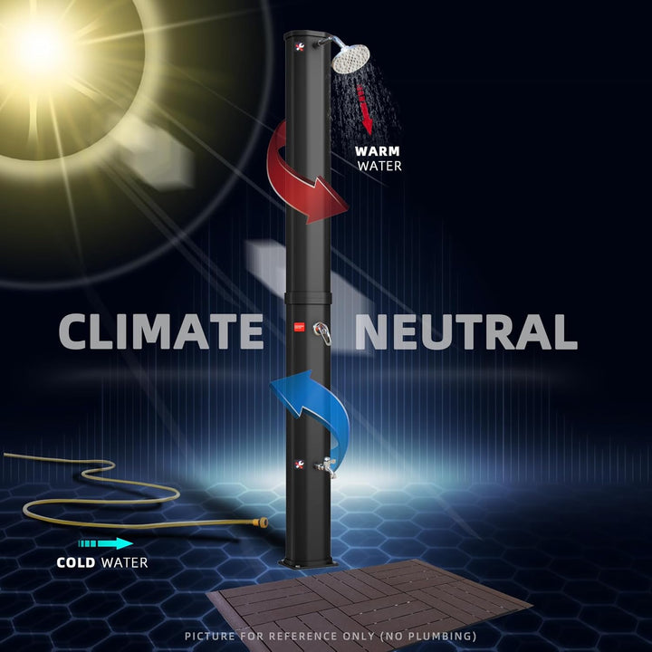 CCLIFE Solardusche mit Kunststoffboden 40L Solar Gartendusche Pooldusche Regendusche Aussendusche Ga