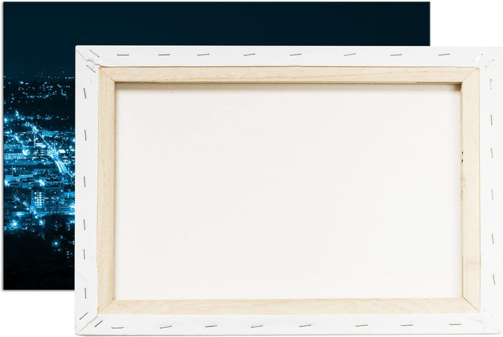 deyoli zauberhafte Lichter einer Grossstadt Format: 80x60 Effekt: Monocrome Blau als Leinwand, Motiv