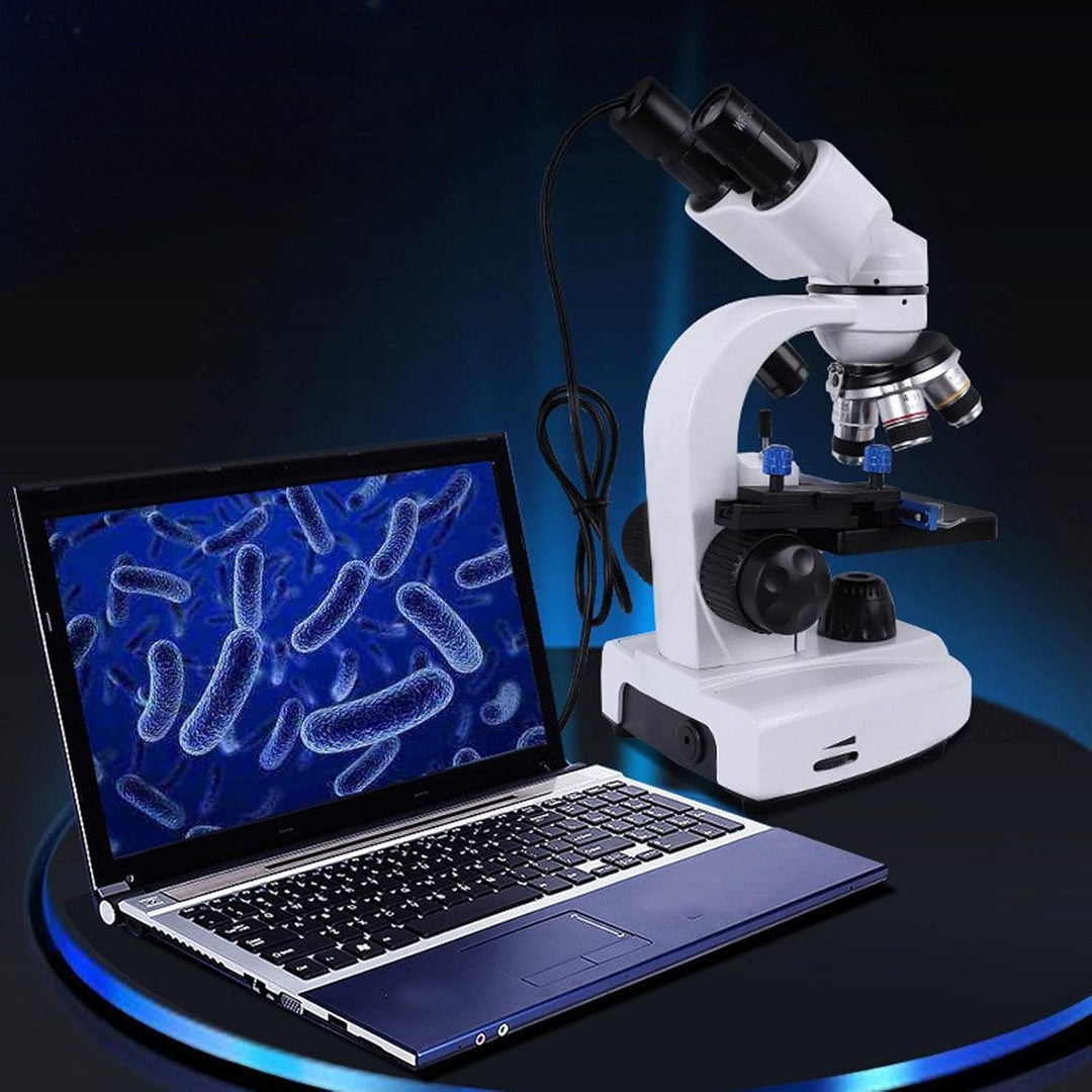 Binokulares Mikroskop, 40- Bis 5000-fache Vergrösserung, Professionelles Mikroskop mit Feinfokusknöp