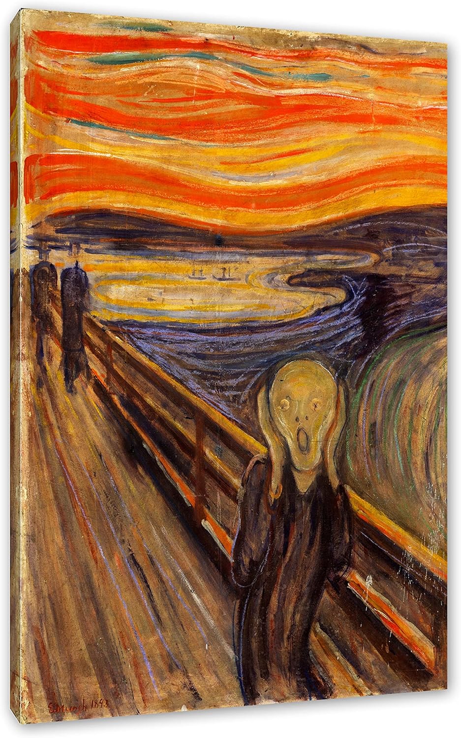 Generisch Edvard Munch - Der Schrei I als Leinwandbild/Grösse: 100x70 cm/Wandbild/Kunstdruck/fertig