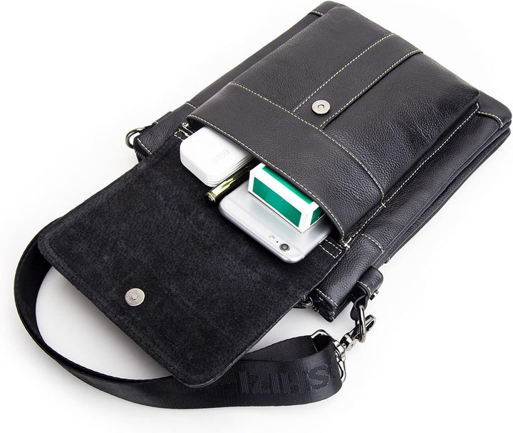 Business Herren-Umhängetasche Lässige Mode Leder Crossbody Tasche Multi-Tasche Tragbare Reisetasche