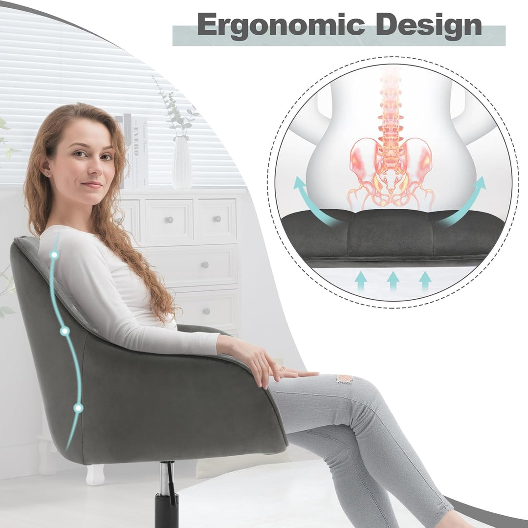 WOLTU Homeoffice Stuhl, Schreibtischstuhl, Drehstuhl, Schminkstuhl, höhenverstellbar, bis 150 kg bel
