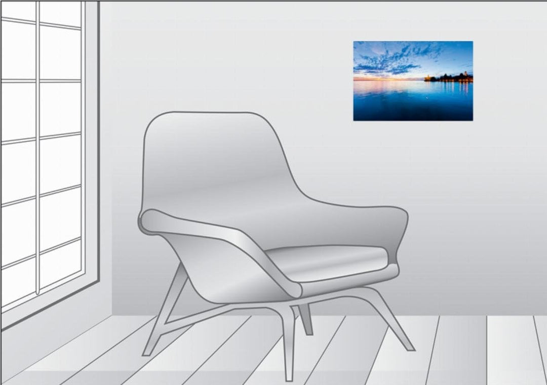 Premium Textil-Leinwand 45 x 30 cm Quer-Format Schloss Montfort in Langenargen am Bodensee | Wandbil