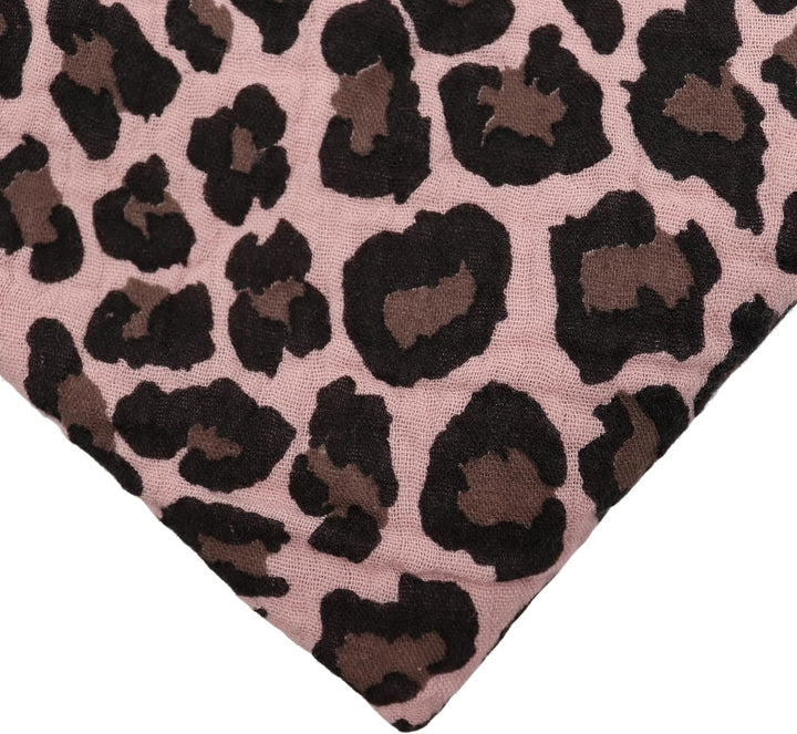 MIRROSI Damen Musselin Halstuch Made in Italy mit Leoprint oder Unifarben – Leichtes Dreieckstuch fü