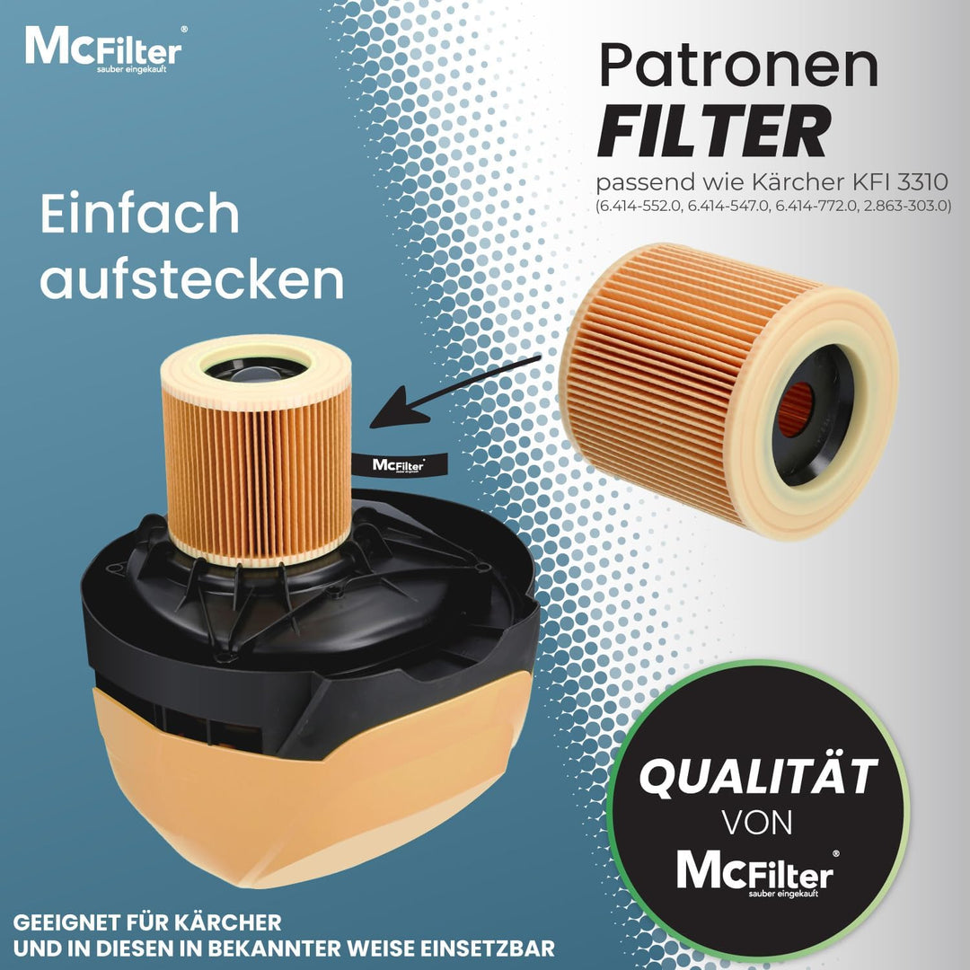 McFilter | 10 Staubsaugerbeutel + 1 Filter geeignet für Kärcher Staubsauger A2003, A2004, A2014 CarV