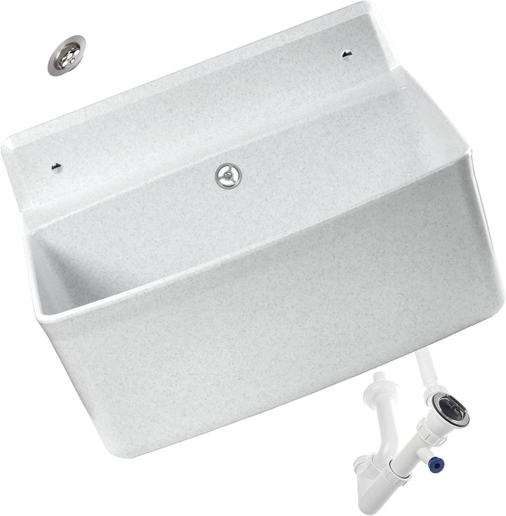 gospo Gartenwaschbecken, 55x42x22.5cm Haushaltsbecken aus hochqualitativem Polystyrol, Ausgussbecken