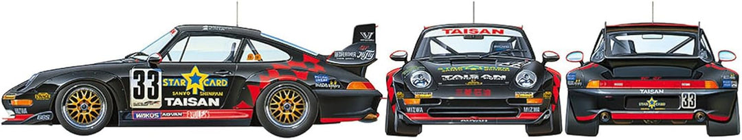 Tamiya 300024175 Porsche Fahrzeug 300024175-1:24 Taisan Starcard 911GT2 `95,originalgetreue Nachbild