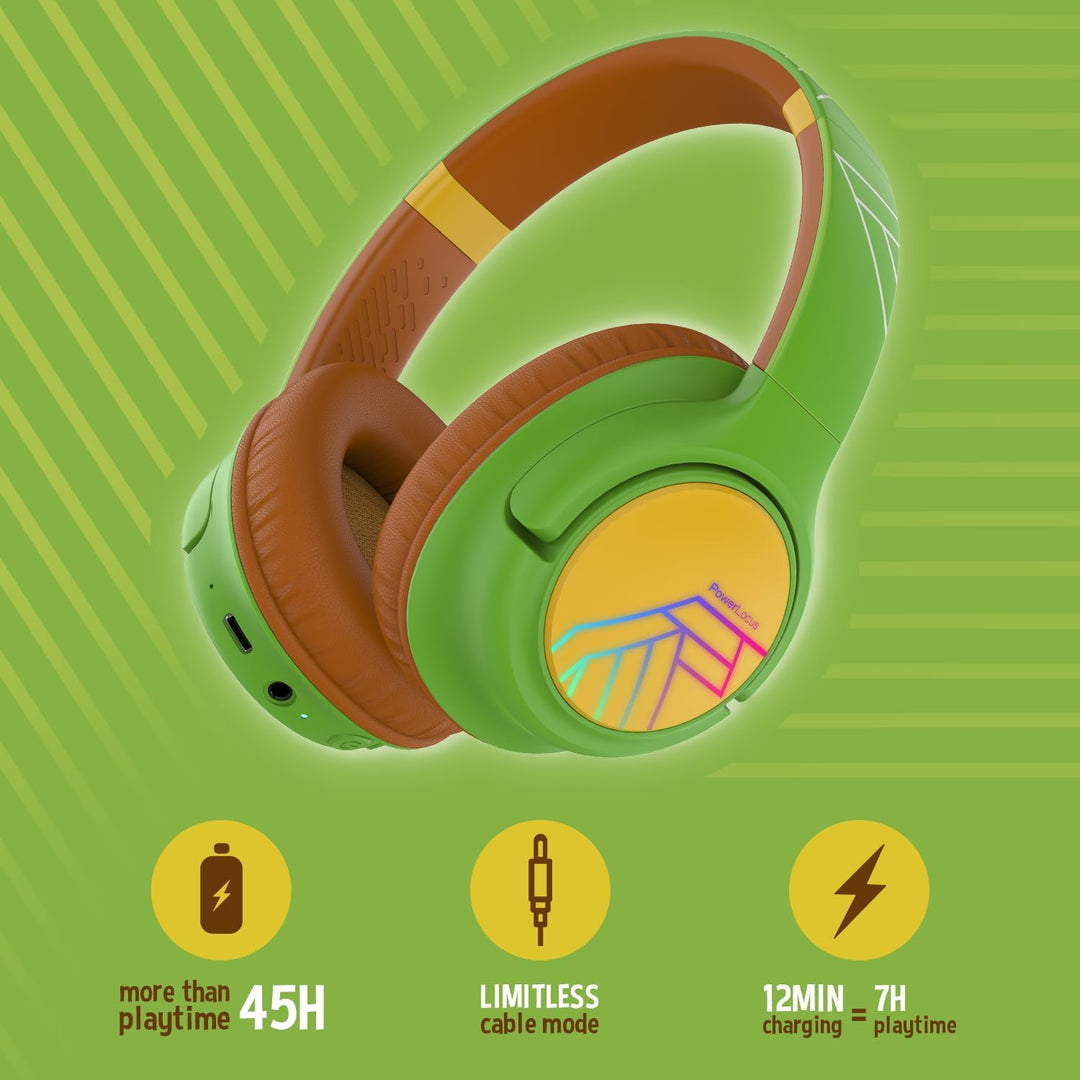 PowerLocus Bobo Bluetooth Kopfhörer Kinder, Kinderkopfhörer Over Ear mit 74/85/94dB Lautstärkebegren