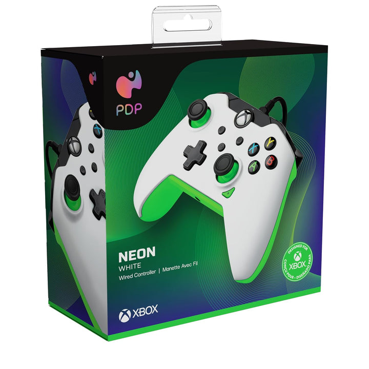 PDP verkabelt Controller Neon weiss für Xbox Series X|S, Gamepad, verkabelt Video Game Controller, G