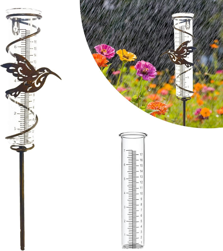HOMURY Garten Regenmesser Glas Niederschlagsmesser Regenmesswerkzeuge Regenmesser Litermesser Regenm
