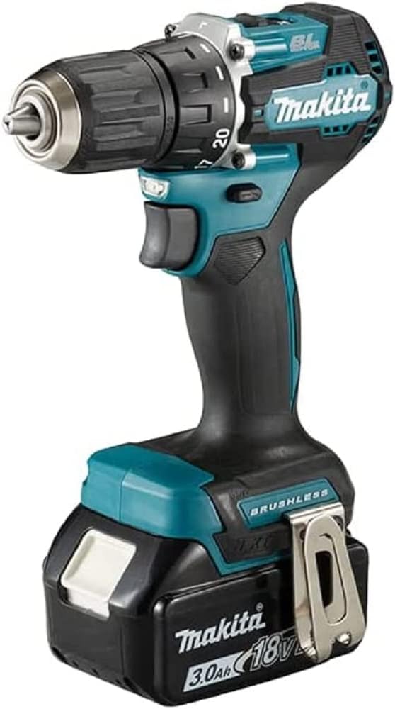 Makita DDF487RFE3 Akku-Bohrschrauber 18V - 3, 0 Ah, Akkus + Ladegerät im Transportkoffer, Petrol-Sch
