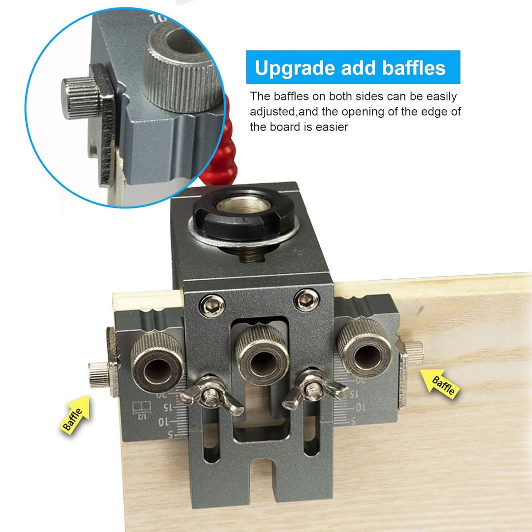 Pocket Hole Jig Set,CEIEVER Bohrschablone 4 in 1 Taschenloch bohrhilfe 6/8/10/15mm Multifunktion Boh