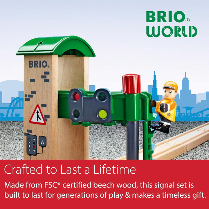 BRIO World 33674 - Signal Station - Zubehör Holzeisenbahn - Spielzeug ab 3 Jahren