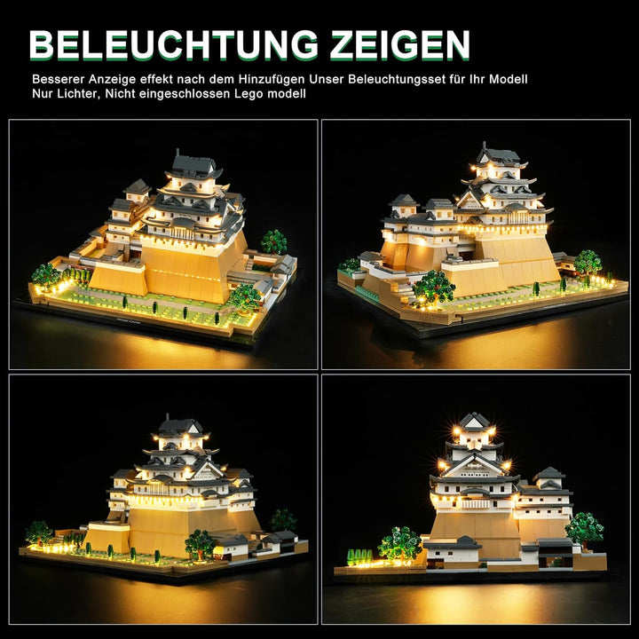 cooldac Led Licht Kit für Lego 21060 Architecture Burg Himeji, Fernbedienung Kreative Licht Kit Set