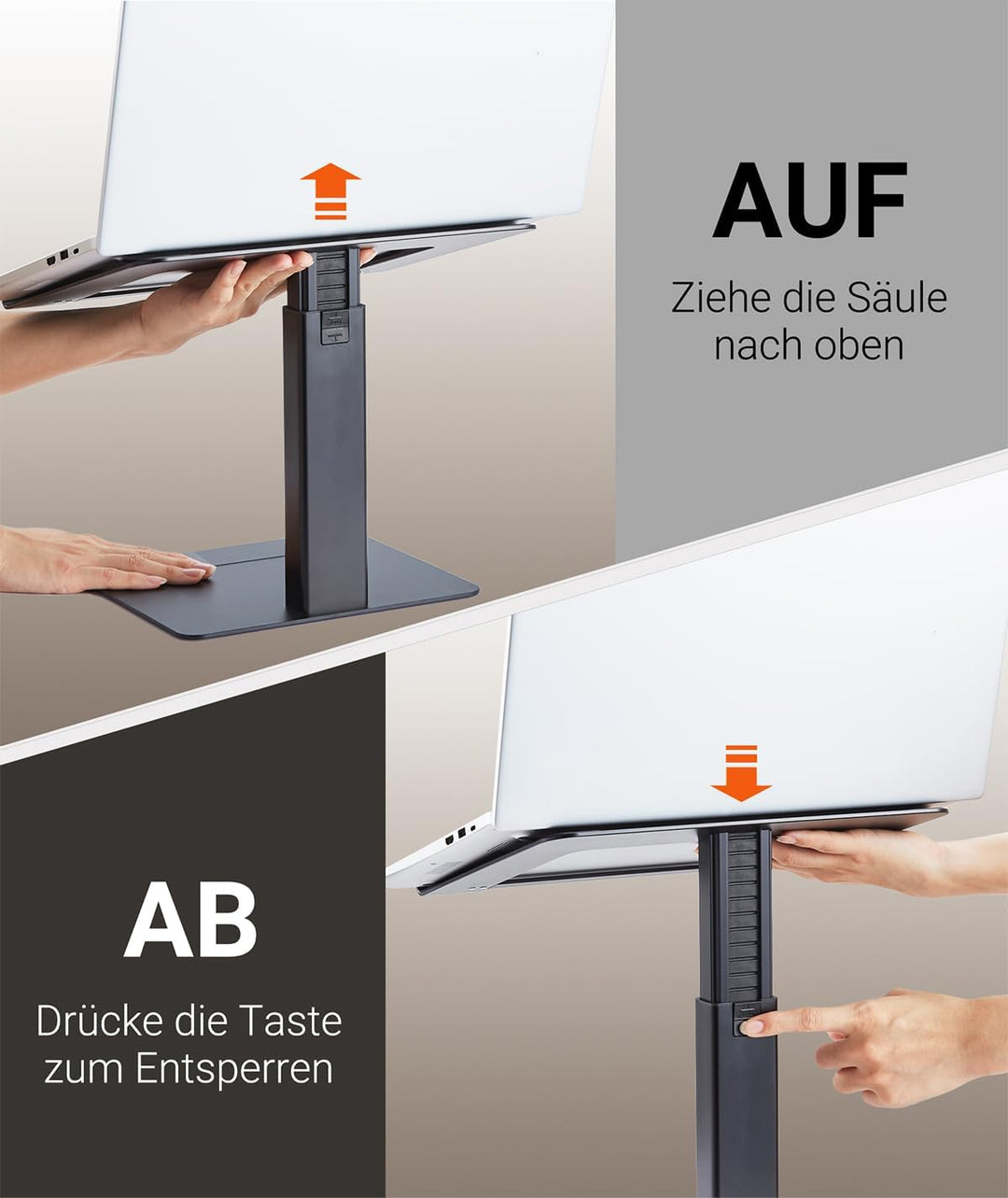 supamir Laptop Ständer Höhenverstellbar, Laptopständer für Schreibtisch, Stehen möglich, DJ Laptop S