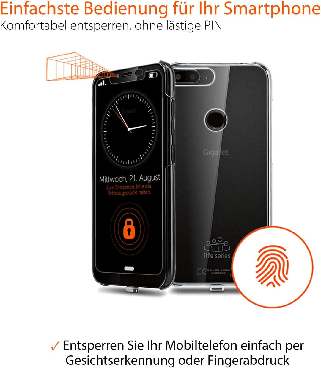 Gigaset GS195LS Smartphone für Senioren Made in Germany mit 3GB RAM ohne Vertrag – mit individuellem