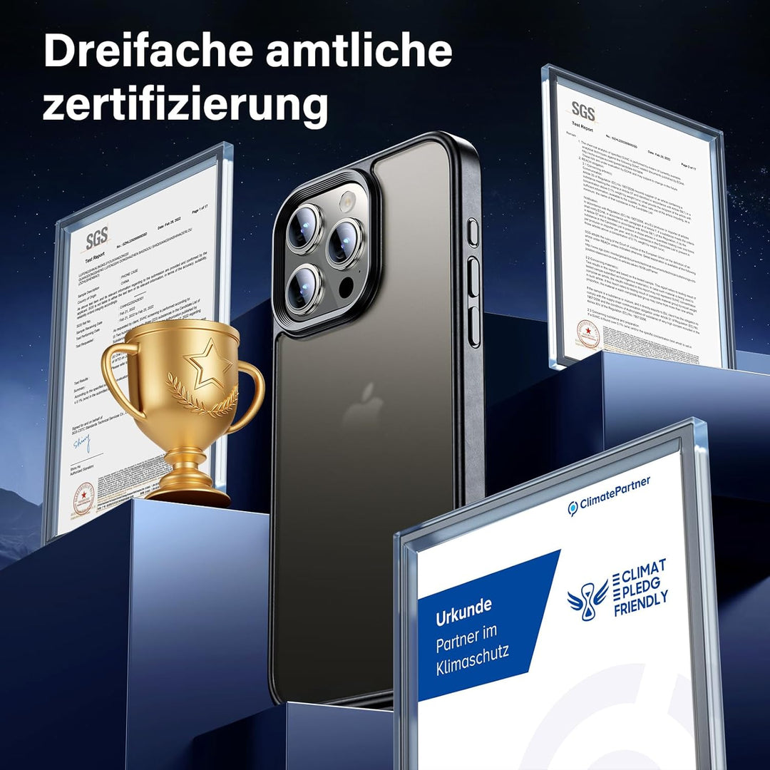 UniqueMe für iPhone 15 Pro Hülle, 5-in-1-Set Handyhülle für iPhone 15 Pro Case Rundumschutz Schutzhü