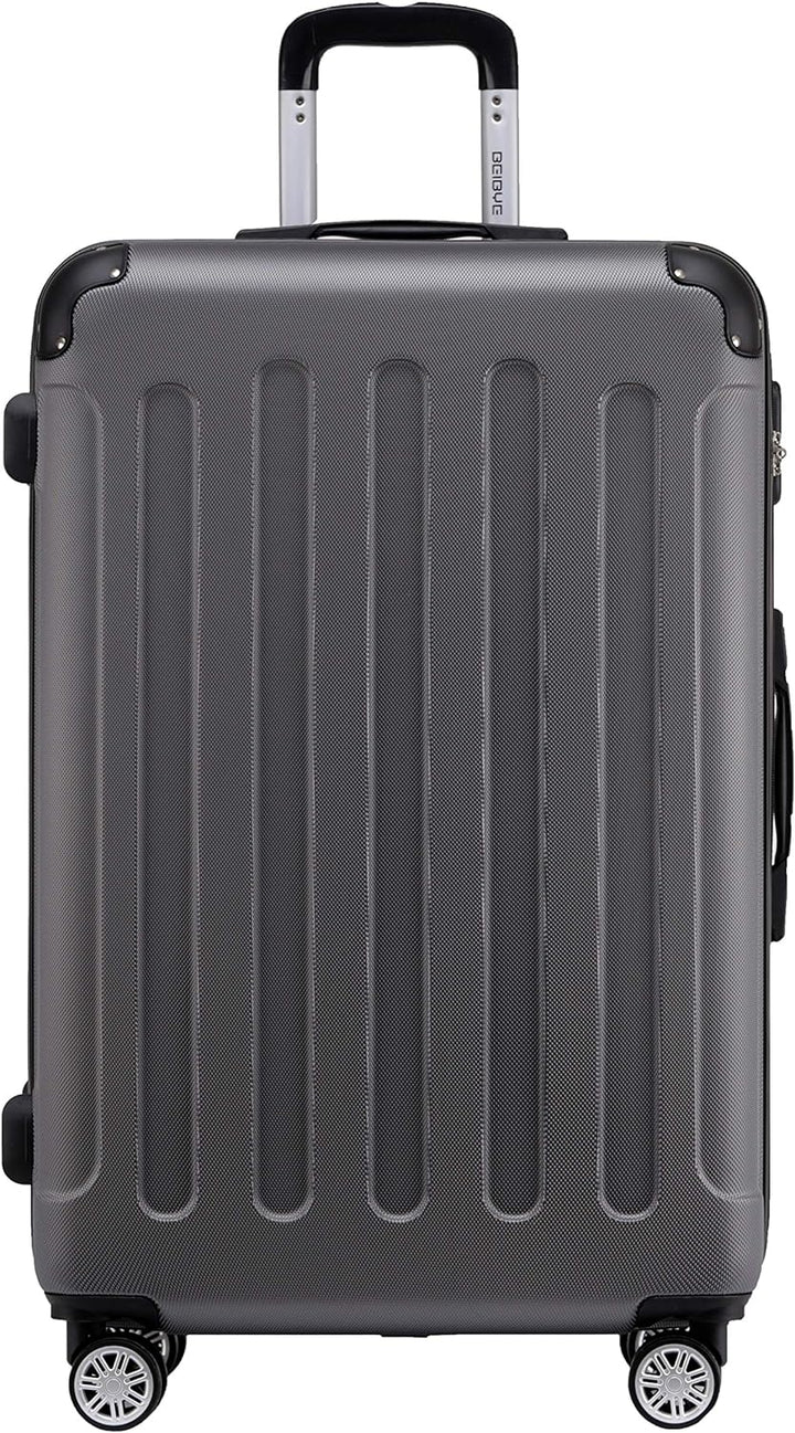 BEIBYE- Hartschalenkoffer Koffer Trolley Rollkoffer Reisekoffer Zahlenschloss 4 Zwilings-Rollen (Dar