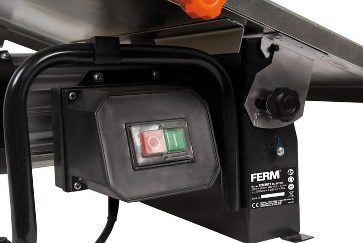 FERM Fliesenschneider 900W - 2950/min - 200mm Diamantscheibe - Wassergekühltes Sägeblatt - 0-45 Grad