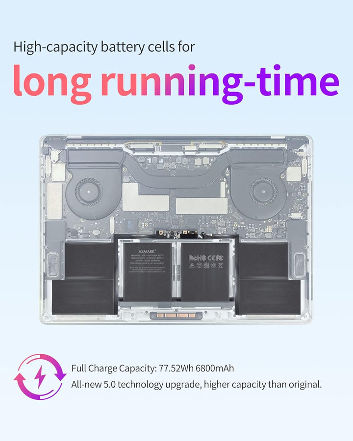 ASMARK MacBook Pro A1707 Akku für 15-Zoll 2016-2017 Batterie A1820 Laptop Battery