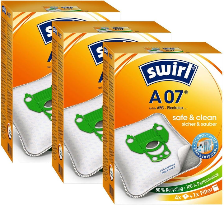 3 x Swirl A 07 MP Plus AirSpace StaubsaugerbeutelStaubbeutel Microvlies