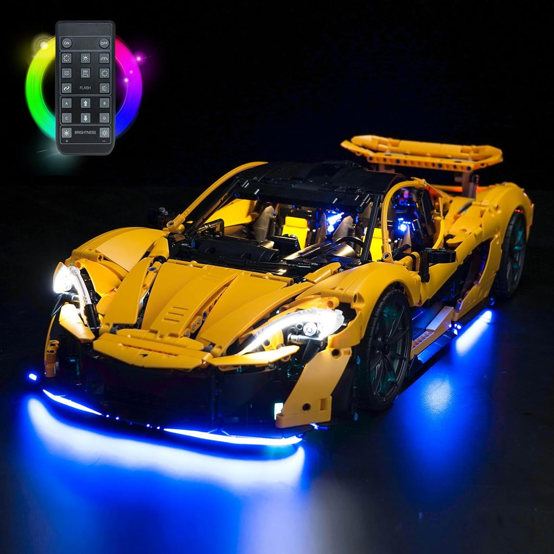 LocoLee Licht Kompatibel mit Lego 42172 McLaren P1 Fernbedienung Version, Nur Lichter Set - Kein Mod