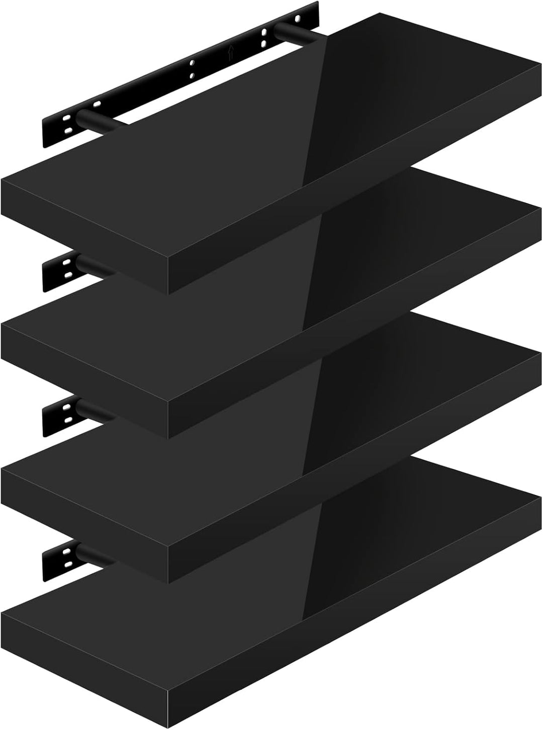 WOLTU Wandregal Volato Set von 4 Regalen Wandboard freischwebend Schweberegal CD DVD Regal Bücherreg