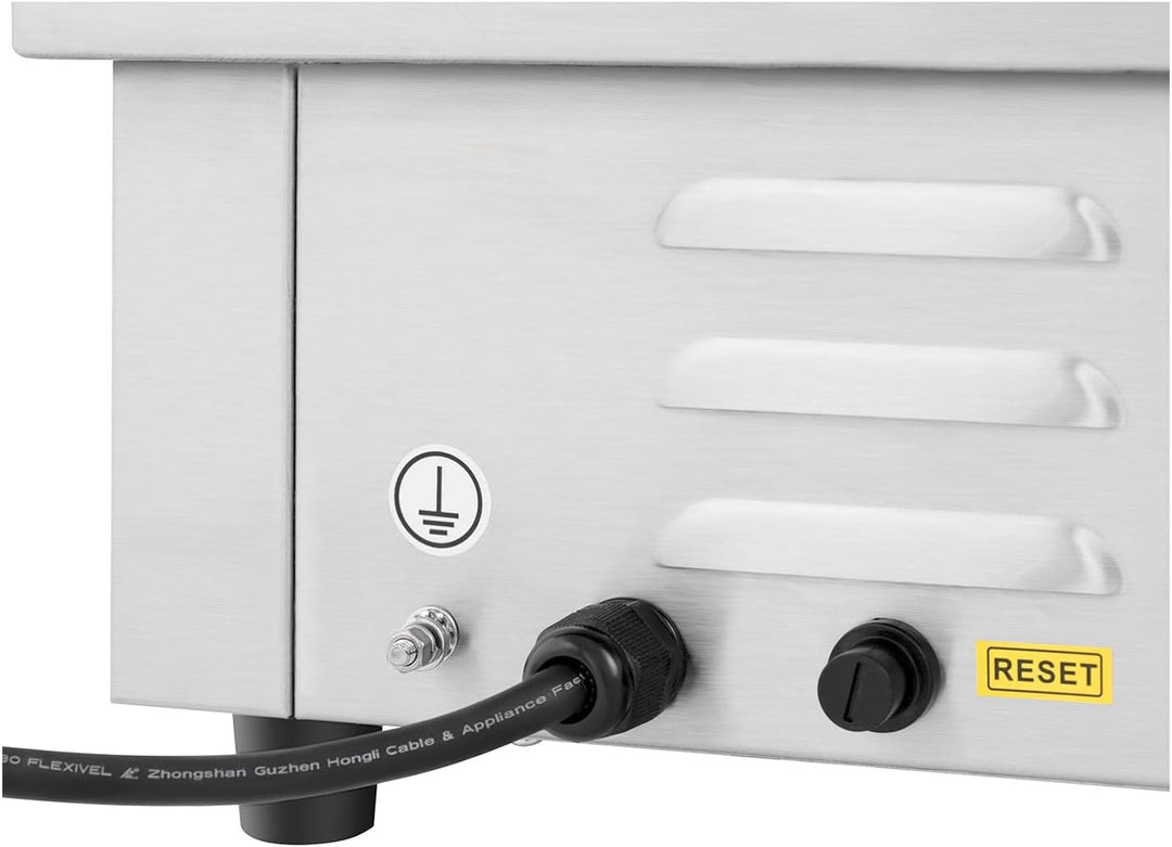 Royal Catering RC-EG001 Doppel Elektro Grillplatte 730 x 400 mm Glatt 2 x 2.200 W Griddleplatte Brat