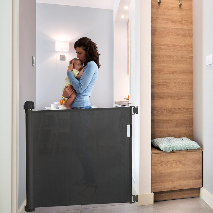 NAIZY Türschutzgitter Rollo 0-150cm Treppenschutzrollo Hund Türgitter und Baby Treppenschutzgitter E