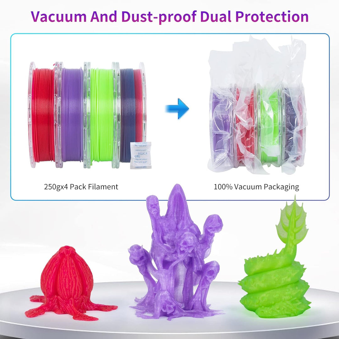 TRONXY Leuchtet PLA 3D Drucker Filament Set, im Dunkeln Leuchtendes Mehrfarbigen, grün, rosa-rot, li