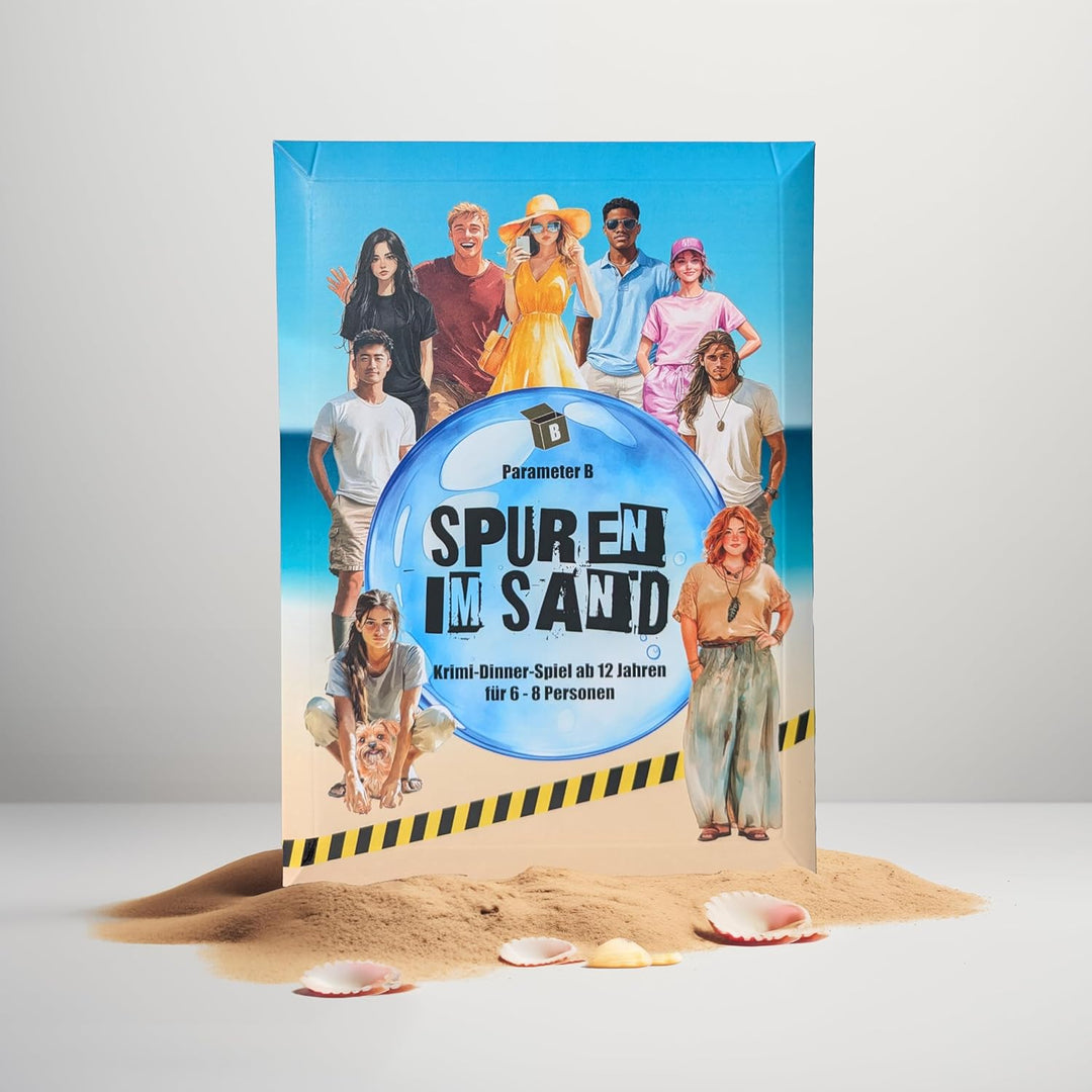 Parameter B - Spuren im Sand - Krimidinner für 6-8 Personen – ab 12 Jahren - Krimidinner für Zuhause