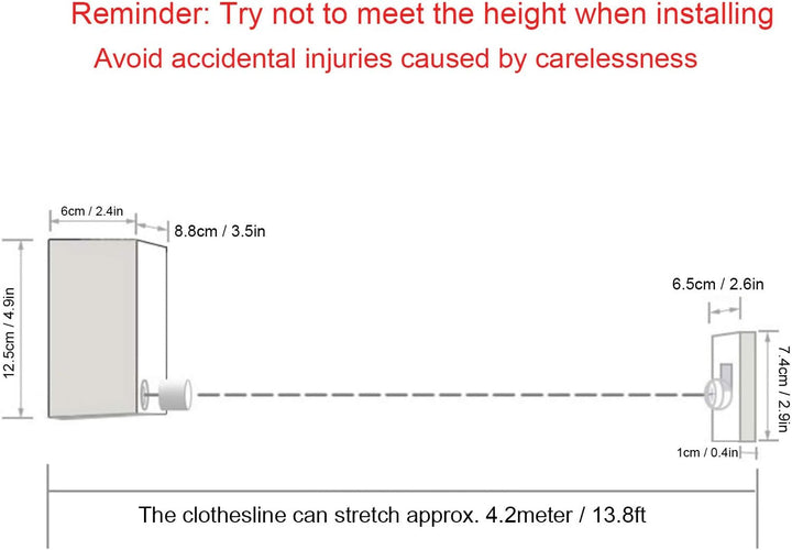 Einziehbare Wäscheleine An der Wand montierte Wäscheleine aus rostfreiem Stahl Wäscheleine(Gold), Go