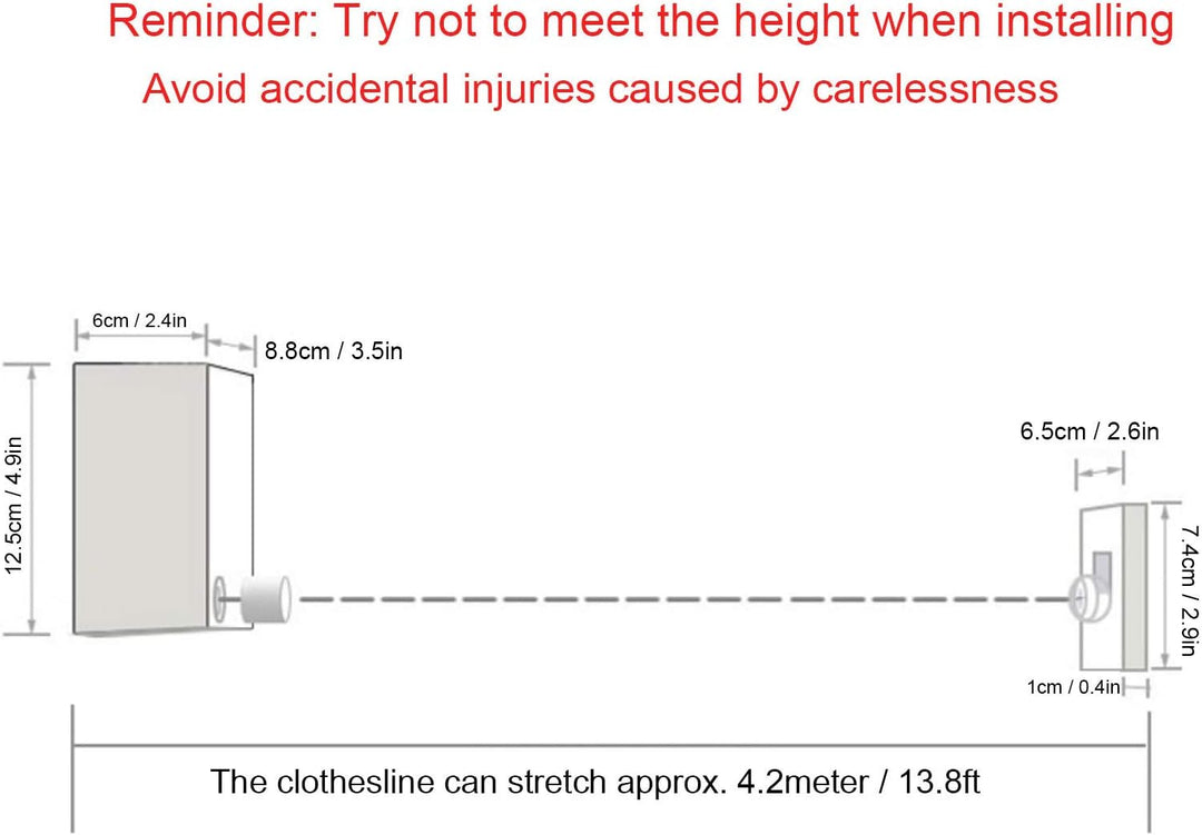 Einziehbare Wäscheleine An der Wand montierte Wäscheleine aus rostfreiem Stahl Wäscheleine(Gold), Go