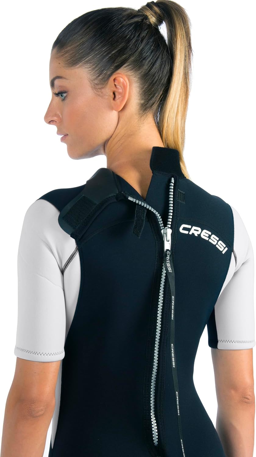 Cressi Med X Lady Shorty 2.5mm - Damen Neopren Shorty Neoprenanzug 2.5 mm XS Schwarz/Weiss/Silber, X