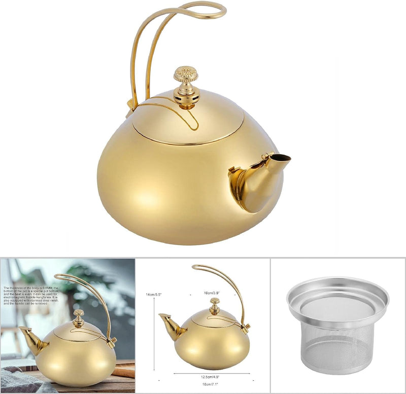 Teekanne Kung Fu Teapot Wasserkocher klassische 1,5 l Edelstahlkessel Teekanne with Strainer Kaffeek