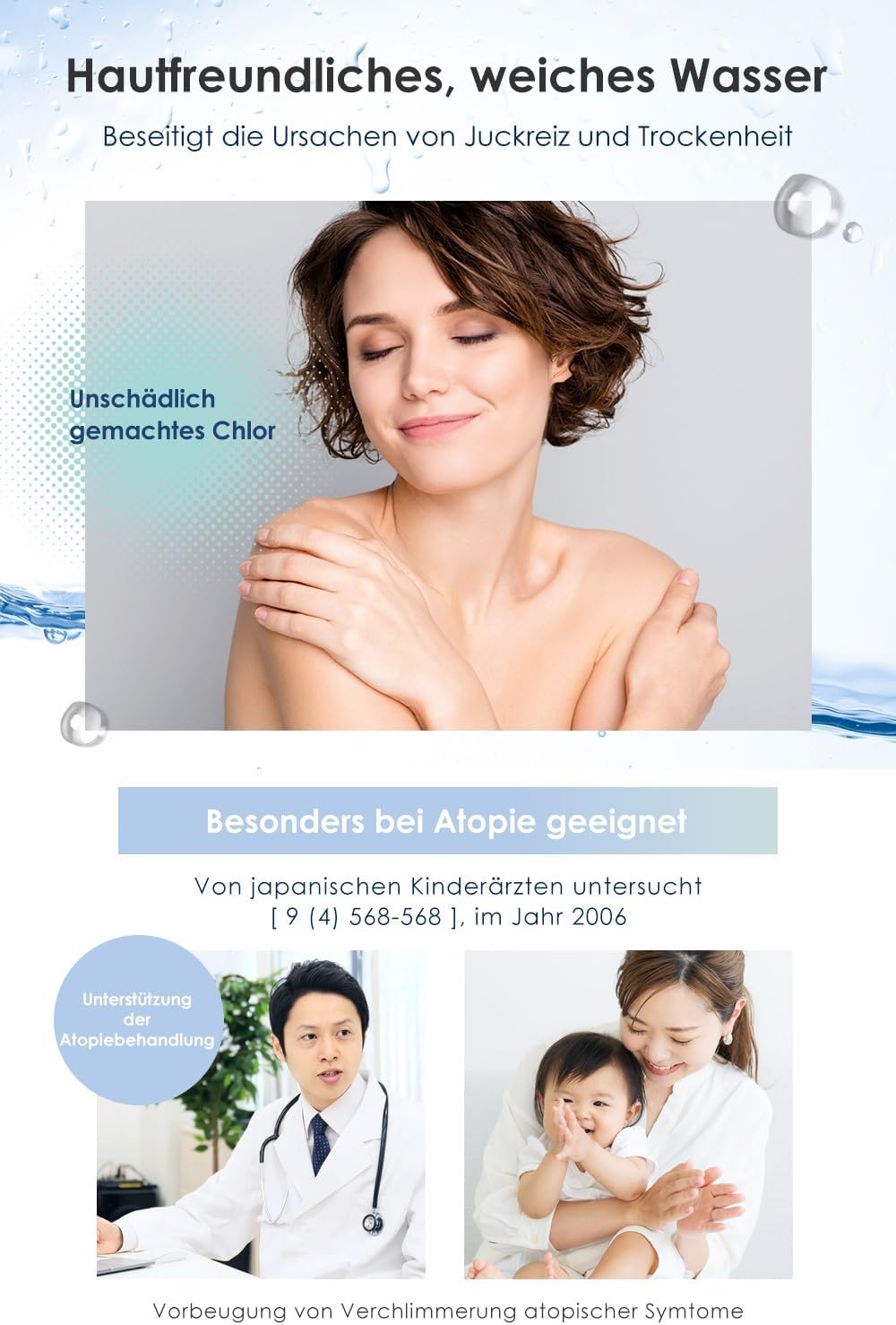 【Made in Japan & innovative Technologie】IONAC Duschkopf mit Filter, wasserenthärter Dusche, Spa zu H
