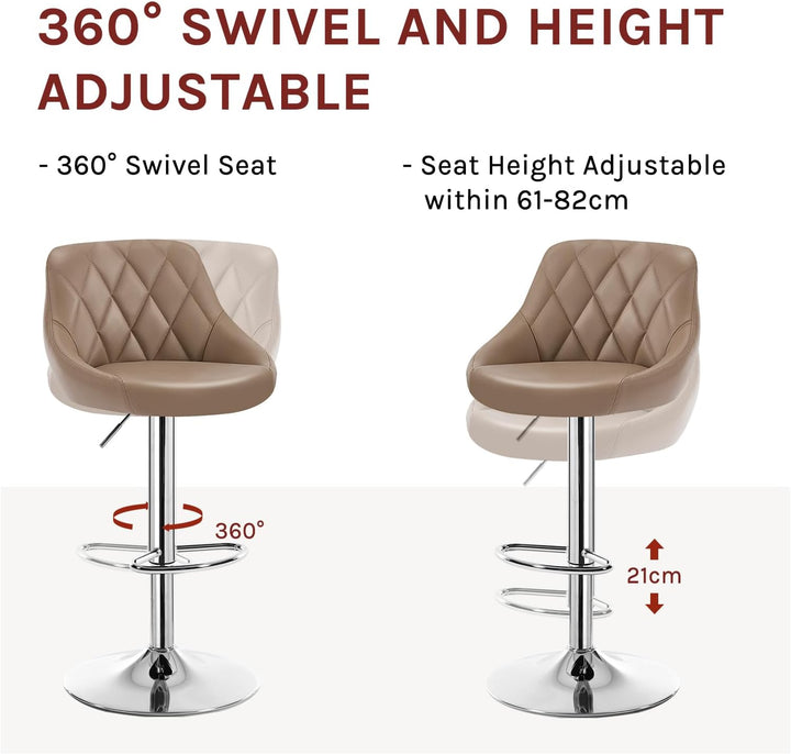 WOLTU BH23kk-1 1er Barhocker Barstuhl, leichte reinige Kunstleder, Gute gepolsterte Sitzfläche, Höhe