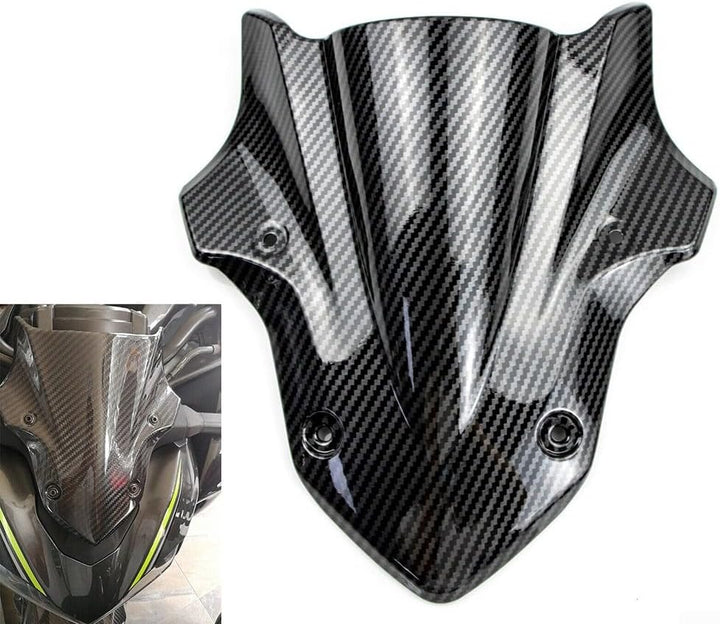 Kohlefaser-Windschutzscheibe, passend für Kawasaki Z900 2017 2018 2019