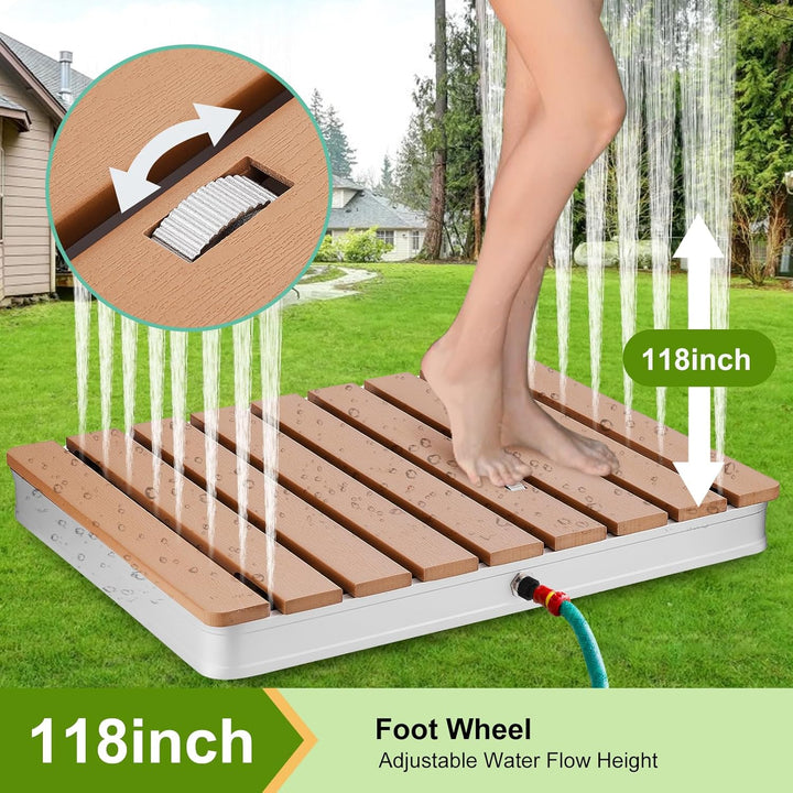 Gartendusche - Bodendusche Outdoor mit Fusssteuerung, Kinderfreundlich, Rutschfest Gartendusche Auss