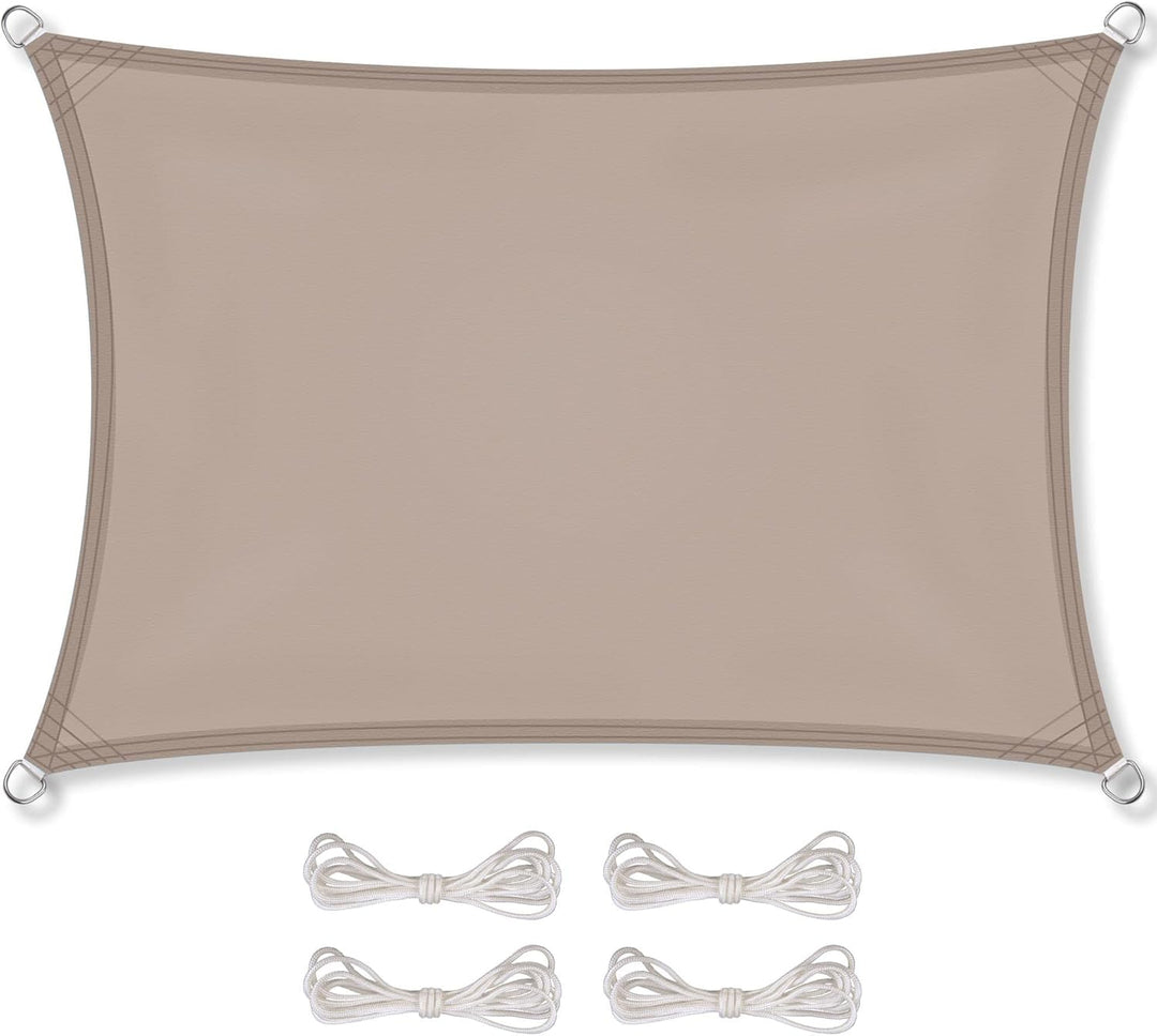 CelinaSun Sonnensegel PES Rechteck 2,5x3m Taupe UPF 50+ Premium Sonnenschutz inkl Befestigungsseile