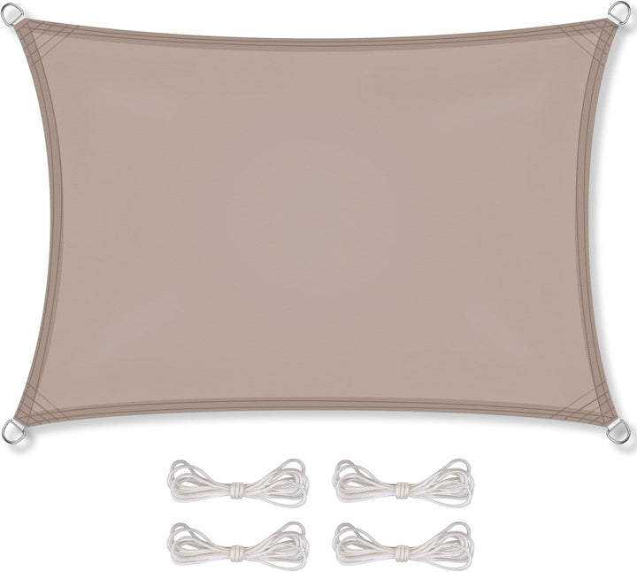 CelinaSun Sonnensegel PES Rechteck 2,5x3m Taupe UPF 50+ Premium Sonnenschutz inkl Befestigungsseile