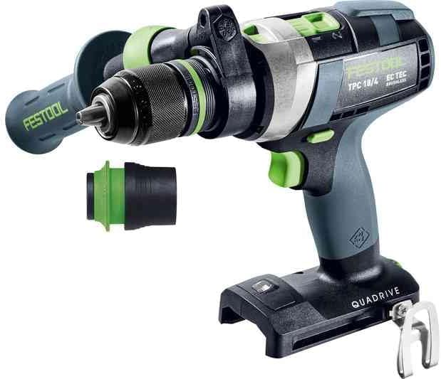 Festool Akku-Schlagbohrschrauber TPC 18/4 I-Basic QUADRIVE (mit Werkzeugfutter, Magnet-Bithalter, Fa