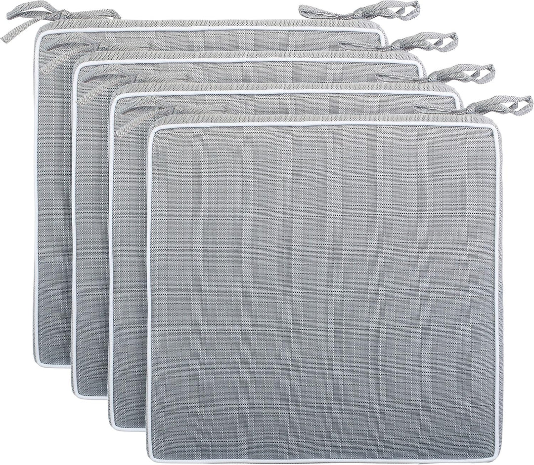 Brandsseller Outdoor Garten Sitzkissen Auflagen Kissen mit Paspel - strukturierte Leinenoptik- Schmu