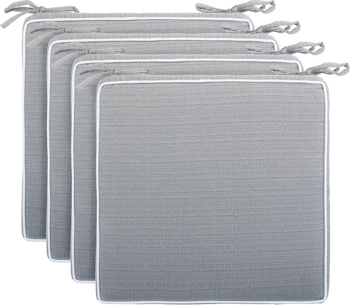 Brandsseller Outdoor Garten Sitzkissen Auflagen Kissen mit Paspel - strukturierte Leinenoptik- Schmu