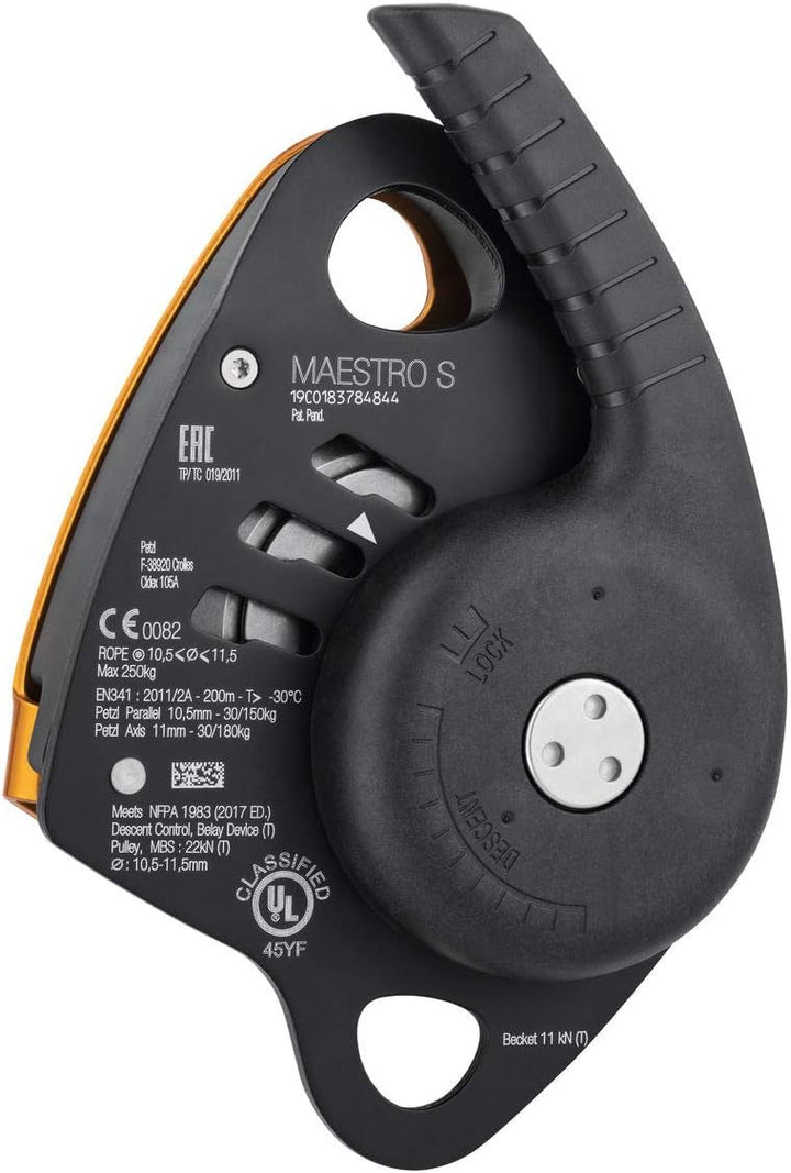 PETZL Unisex-Adult Maestro Descender S gelb, S gelb