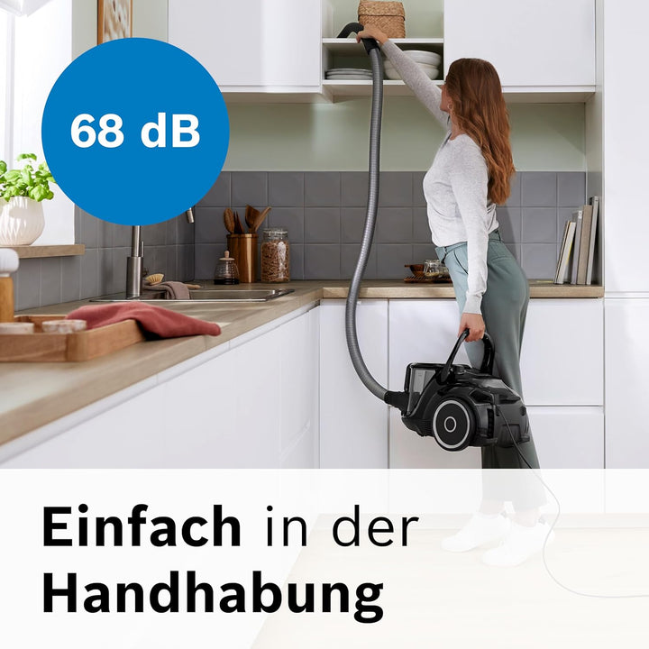 Bosch Staubsauger beutellos Serie 6 BGC41XSIL, Bodenstaubsauger, ideal für Allergiker, Hygiene-Filte