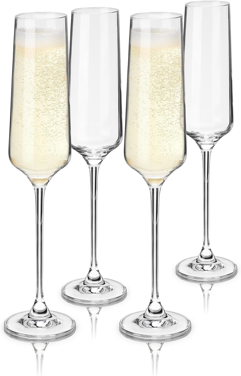 Viski Champagnergläser aus Kristall, europäische Handwerkskunst, Sektgläser-Set mit 113-170 ml, Stie