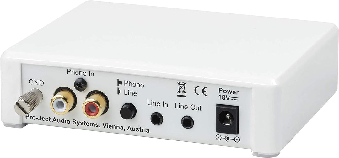 Pro-Ject Phono Box E BT 5, Kabelloses BT5-Streaming mit aptX HD für Phono und Line Quellen, Weiss