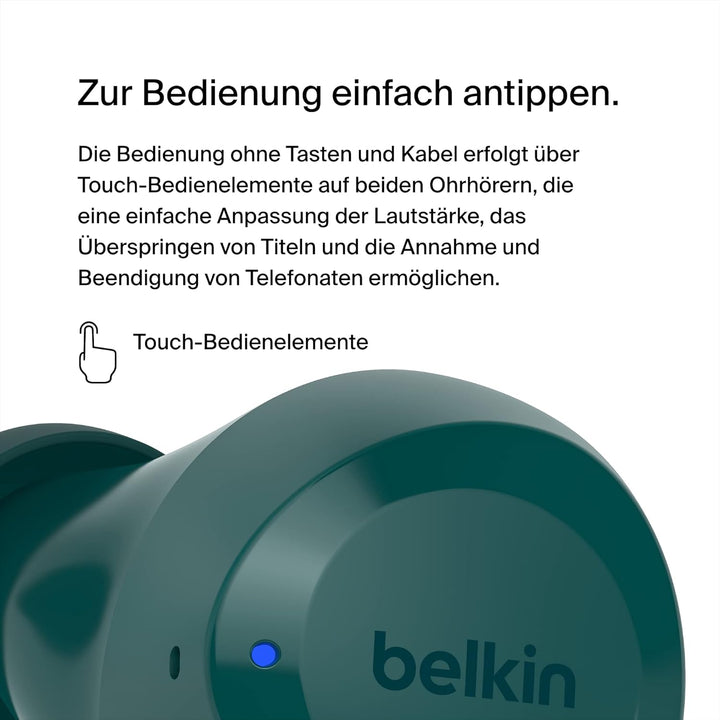 Belkin SoundForm Bolt True Wireless In-Ear-Kopfhörer, kabelloser Kopfhörer mit Mikrofon, Akkulaufzei